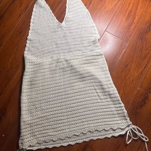 Cream Crochet Beach Cover-Up Dress | Size Medium